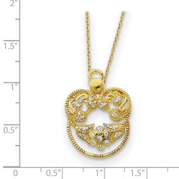 Angel of Grace Necklace with Cubic Zirconia with Gold - Picture 2 of 5